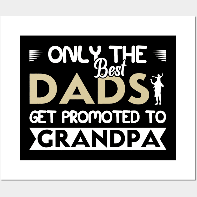 Only The Best Dads Get Promoted To Grandpa For Men Grandpa Wall Art by Satansplain, Dr. Schitz